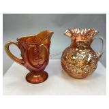 Two Vintage Dugan Glass Co. Water Pitchers