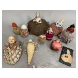 Vintage Doll Pin Cushons and One Needle Book