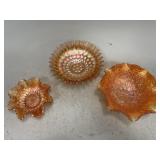 Marigold Lusterware Ruffled Bowls