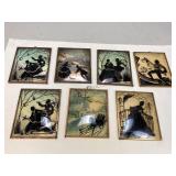 Vintage Reverse-Painted Silhouette Pictures