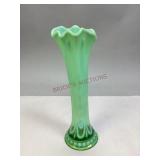 Antique Green Opalescent Glass Vase