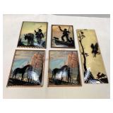 Vintage Reverse-Painted Silhouette Pictures