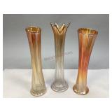 Vintage Carnival Glass Style Vases