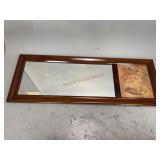 Victorian Style Wall Mirror with Decorative Print