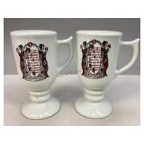 Two Sterling Vitrified China Footed Coffee Mugs