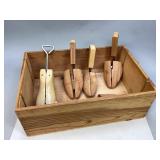 Wooden Wine Crate & Bostonian Shoe Stretchers