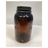 Wan-Eta Cocoa Boston Amber Glass Jar