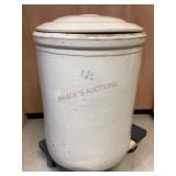 Vintage 12-Gallon Glazed Stoneware Crock with Lid