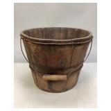 Antique Primitive Wooden Stave Bucket