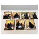 Assorted Reverse-Painted Silhouette Pictures