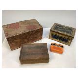 Assorted Vintage Wooden Boxes & Metal Tins