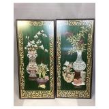 Two Vintage Framed Chinese Silk Embroidery Panels