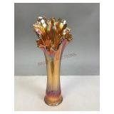 Vintage Carnival Glass Swung Vase