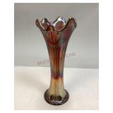 Vintage Carnival Glass Swung Vase