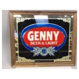 Framed Genny Beer & Light Sign/Mirror