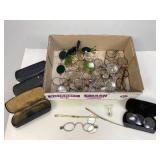 Assorted Vintage Eyeglasses, Parts & Accessories