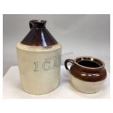 Two-Tone Stoneware Bean Pot & Gallon Jug