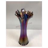 Vintage Carnival Glass Swung Vase