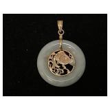 10K Gold Pendant with Stone and Pearl