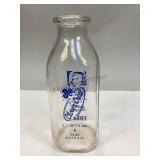 Vintage Clove Crest Dairy Glass Milk Bottle