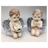 Pair of Ceramic Kneeling Angels