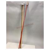 Vintage Wooden & Porcelain Carnival Souvenir Canes