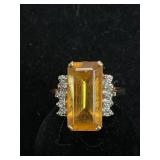 14K Gold and Diamond Ring with Gemstones