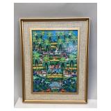 Traditional Framed Balinese Folk Art Painting