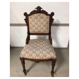 Antique Victorian Style Carved Wood Armchair