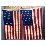 Two Vintage American Flags