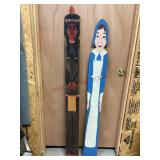 Wood Indian & Pilgrim Thanksgiving Decorations