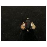 10K Gold Black Onyx and Diamond Ring