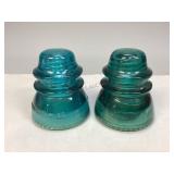 Two Vintage Hemingray-42 Glass Insulators