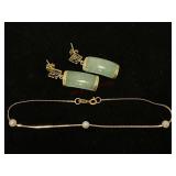 14K Gold Earrings and Bracelet
