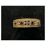14K Gold and Garnet Ring