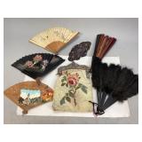 Assorted Vintage Folding Fans & More