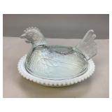 Vintage Hen on a Nest Covered Dish
