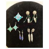 Assorted Sterling Silver Earrings & Pendant