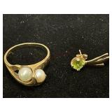 14K Gold Ring and One Earring