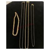 14K Gold Necklaces and Bracelet