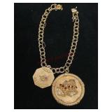 14K Gold Charm Bracelet with Gemstones