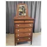 Oak Chest of Drawers with Porcelain Handles