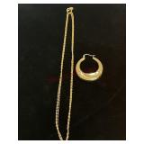 14K Gold Earring and Necklace