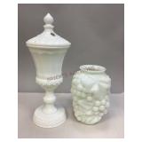 Imperial Glass Grape Vase & Westmoreland Candy Jar