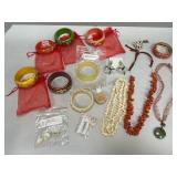 Assortment of Hand Painted Bangles & More Jewelry
