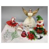 Assorted Vintage Plastic Christmas Decorations