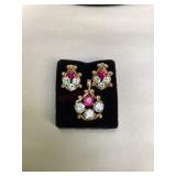 14Kt Yellow Gold Gemstone Pendant & Earrings