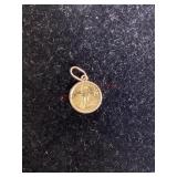 24Kt Yellow Gold Miniature Liberty Coin Charm