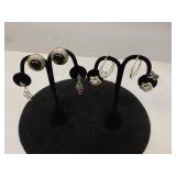 Five Pairs of Assorted Sterling Silver Earrings