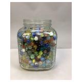 Square Glass Jar of Marbles